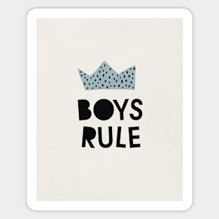 Boys rule, Abstract, Mid century modern kids wall art, Nursery room Sticker